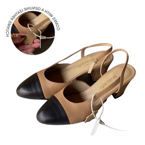 Eleutheria Genuine Lambskin Two Tone Slingbacks by Nostalgia Fashion New York