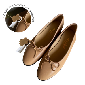 Euphoria Genuine Lambskin Bow Ballet Flats by Nostalgia Fashion New York