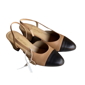 Eleutheria Genuine Lambskin Two Tone Slingbacks by Nostalgia Fashion New York