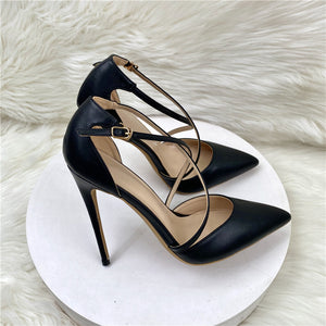 Cross Strap High Heel Pumps