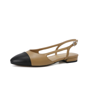 Chic Serenity Genuine Lambskin Strap Flats by Nostalgia Fashion New York