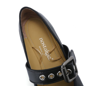 Elegance Genuine Lambskin Buckle Ballet Flats by Nostalgia Fashion New York