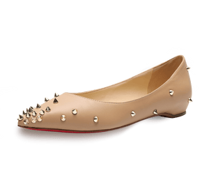 Skittle Studded Leather Flats - Kaitlyn Pan Shoes