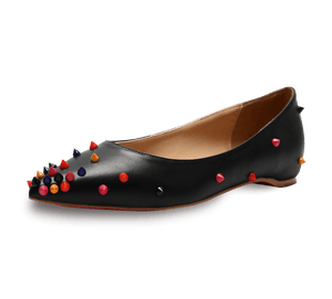 Skittle Studded Leather Flats - Kaitlyn Pan Shoes