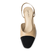 Two Tone Block Heel Slingback Sandals - Kaitlyn Pan Shoes