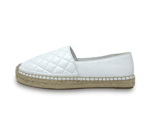 Quilted Leather Espadrille Slip-On Flats - Kaitlyn Pan Shoes