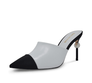 Debbie Two Tone Pearl Mules - Kaitlyn Pan Shoes