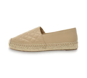 Quilted Leather Espadrille Slip-On Flats - Kaitlyn Pan Shoes