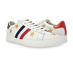 Zane Sneakers with Stripe Pattern and Stars - Kaitlyn Pan Shoes